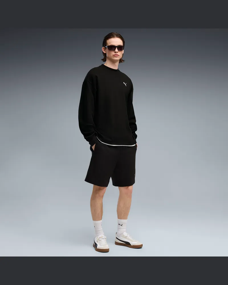 Puma Felpa girocollo Essentials Elevated dal taglio morbido da uomo, Abbigliamento, Nero Black