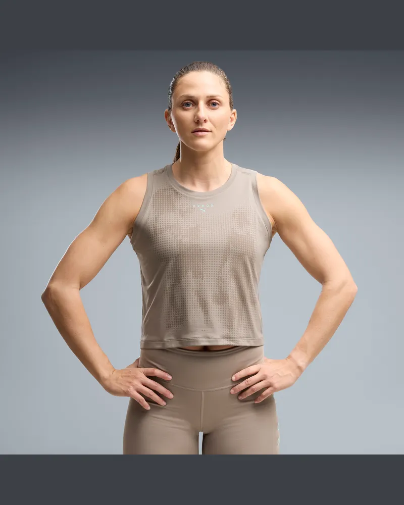 Puma Canotta  x HYROX CLOUDSPUN ThermoAdapt da donna, Abbigliamento, Beige Beige