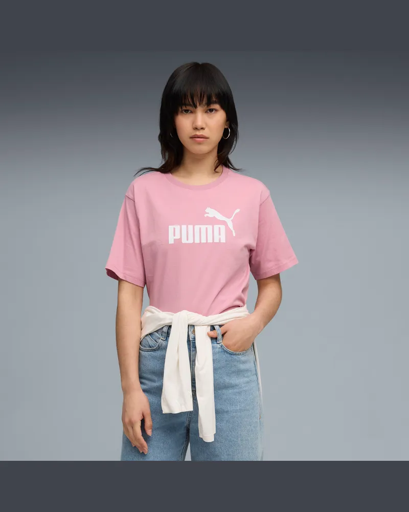 Puma T-shirt con logo Essentials No. 1 dal taglio morbido da donna, Abbigliamento, Rosa Pink