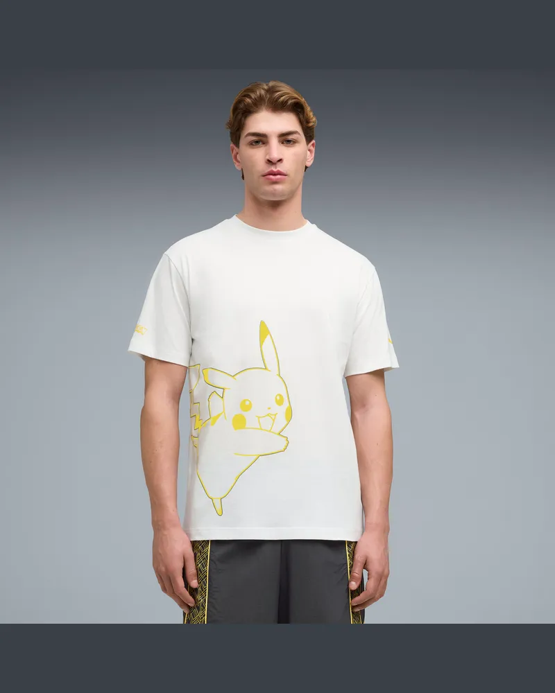 Puma T-shirt con grafica  x POKÉMON dal taglio morbido da uomo, Abbigliamento, Bianco White