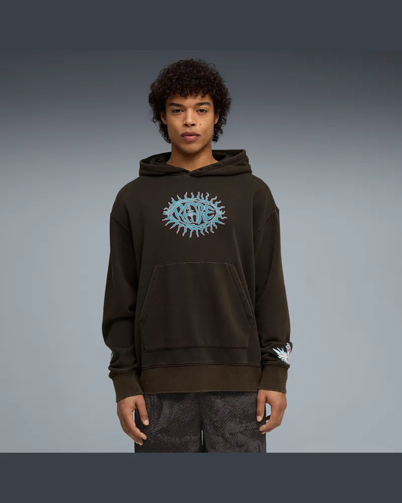 Puma Felpa con cappuccio Melo x Hive dal taglio morbido da uomo, Abbigliamento, Nero Black