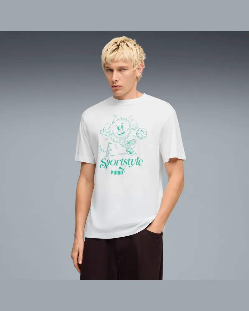 Puma T-shirt con grafica Sun da uomo, Abbigliamento, Bianco White