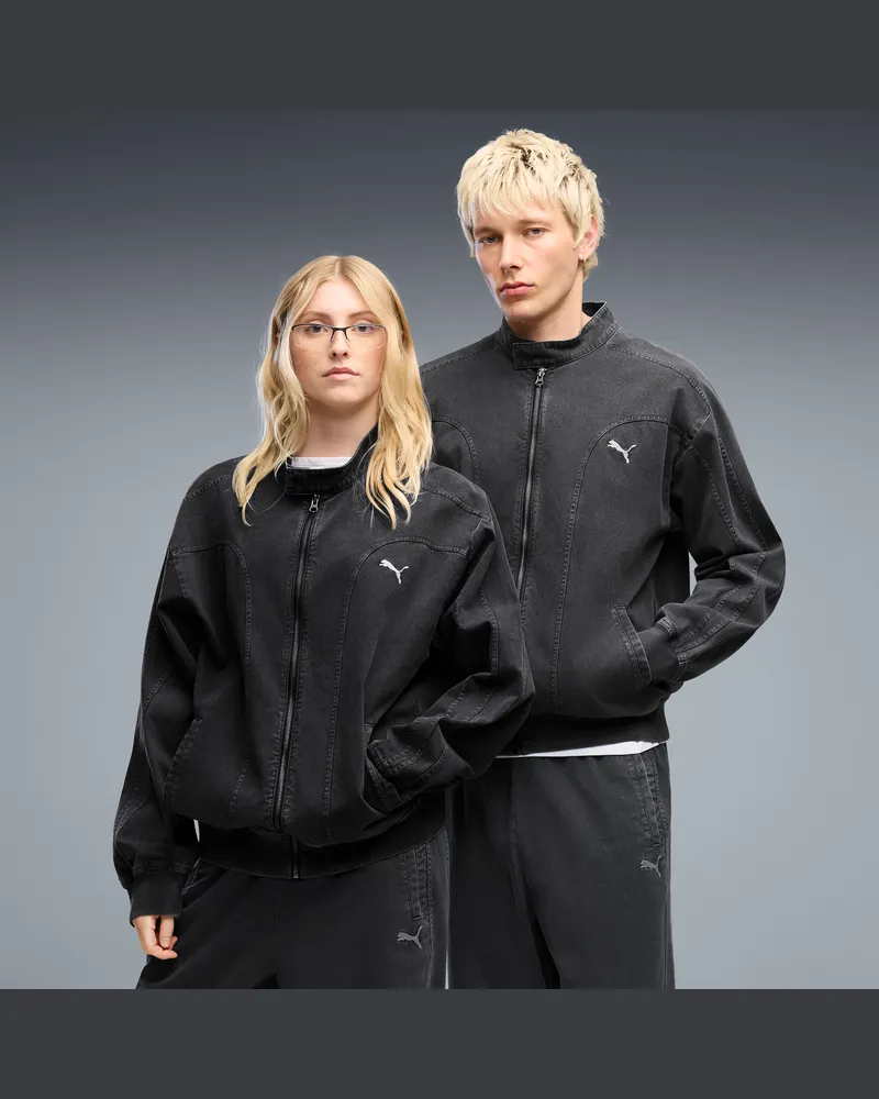 Puma Giacca sportiva in twill FUTURE..ARCHIVE T7 dal taglio morbido unisex, Abbigliamento, Nero Black