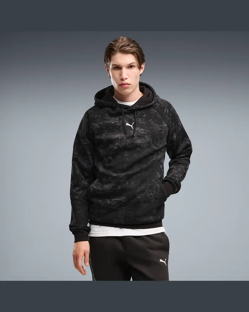 Puma Felpa con cappuccio in pile  Sport Camo da uomo, Abbigliamento, Nero Black