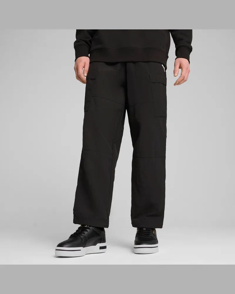 Puma Pantaloni cargo WARDROBE ESS vestibilità comoda da uomo, Abbigliamento, Nero Black