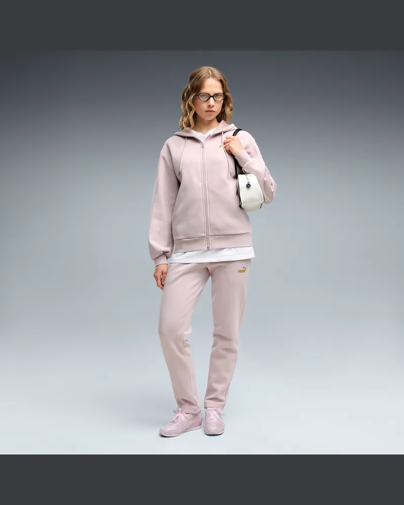 Puma Tuta con cappuccio Metallizzato da donna, Abbigliamento, Rosa Pink
