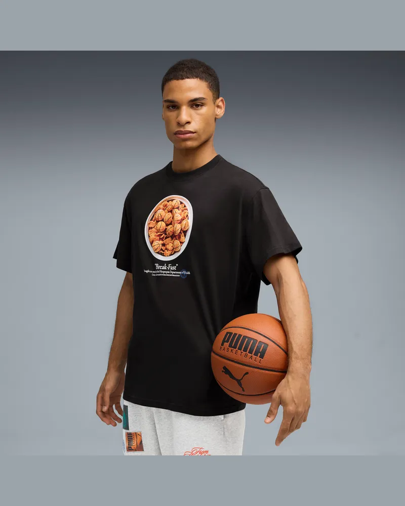 Puma T-shirt Hooptopia Break Fast da uomo, Abbigliamento, Nero Black