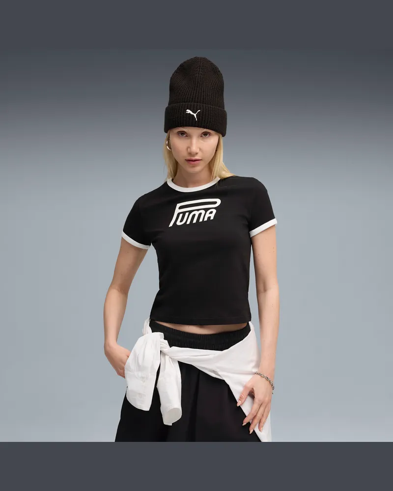 Puma T-shirt slim con grafica FUTURE..ARCHIVE da donna, Abbigliamento, Nero Black