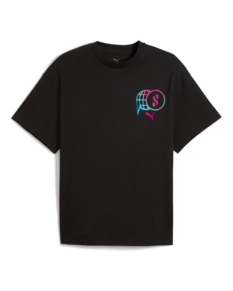 Puma T-shirt grafica da basket Scoot Lab unisex, Abbigliamento, Nero Black