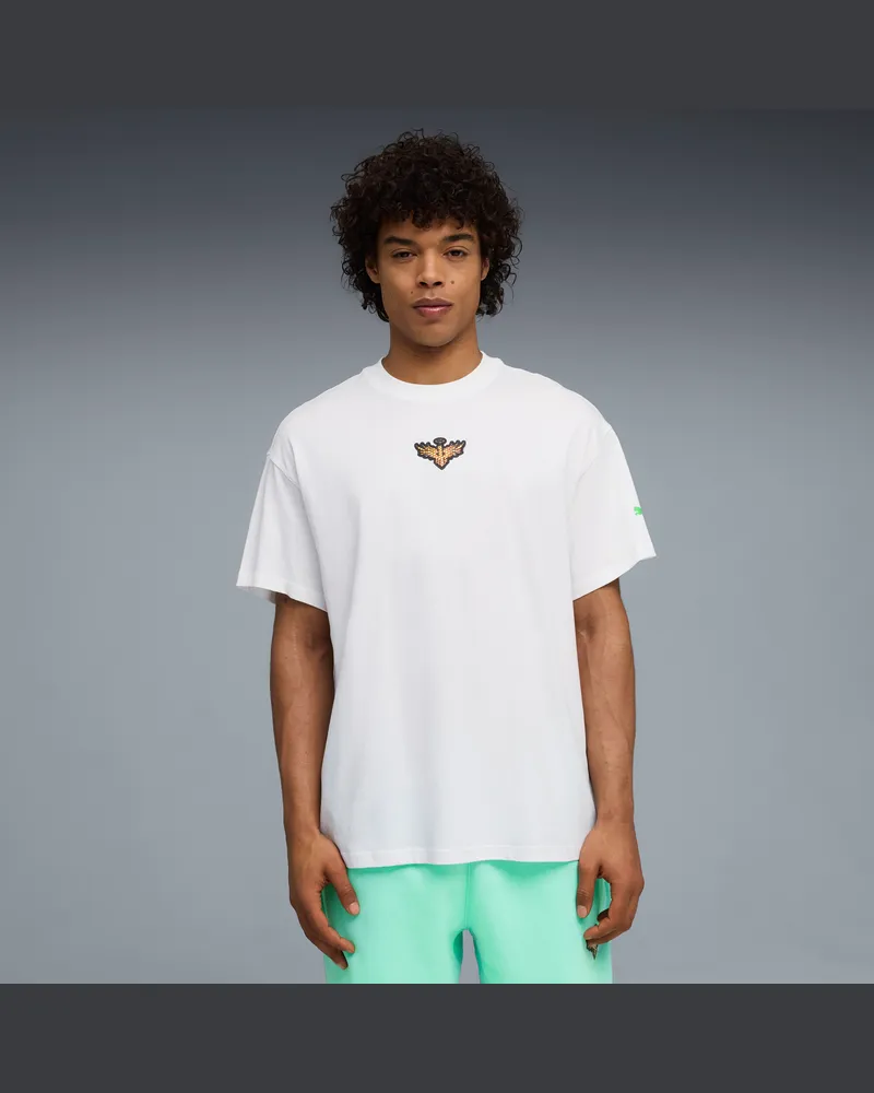 Puma T-shirt da basket Melo Alwayz On 1 da uomo, Abbigliamento, Bianco White