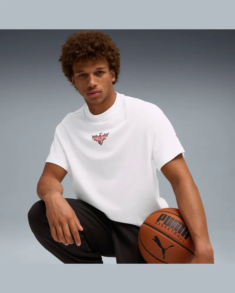 Puma T-shirt da basket Melo Alwayz On 1 da uomo, Abbigliamento, Bianco White