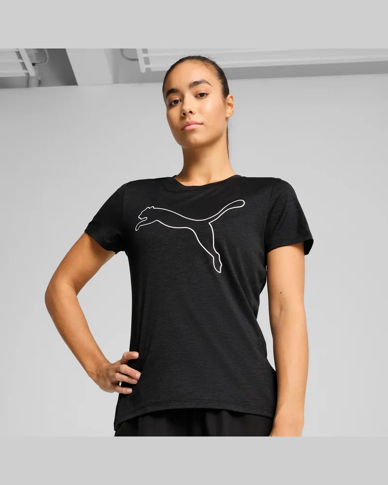 Puma T-shirt con logo TAD ESSENTIALS Heather da donna, Abbigliamento, Nero Black