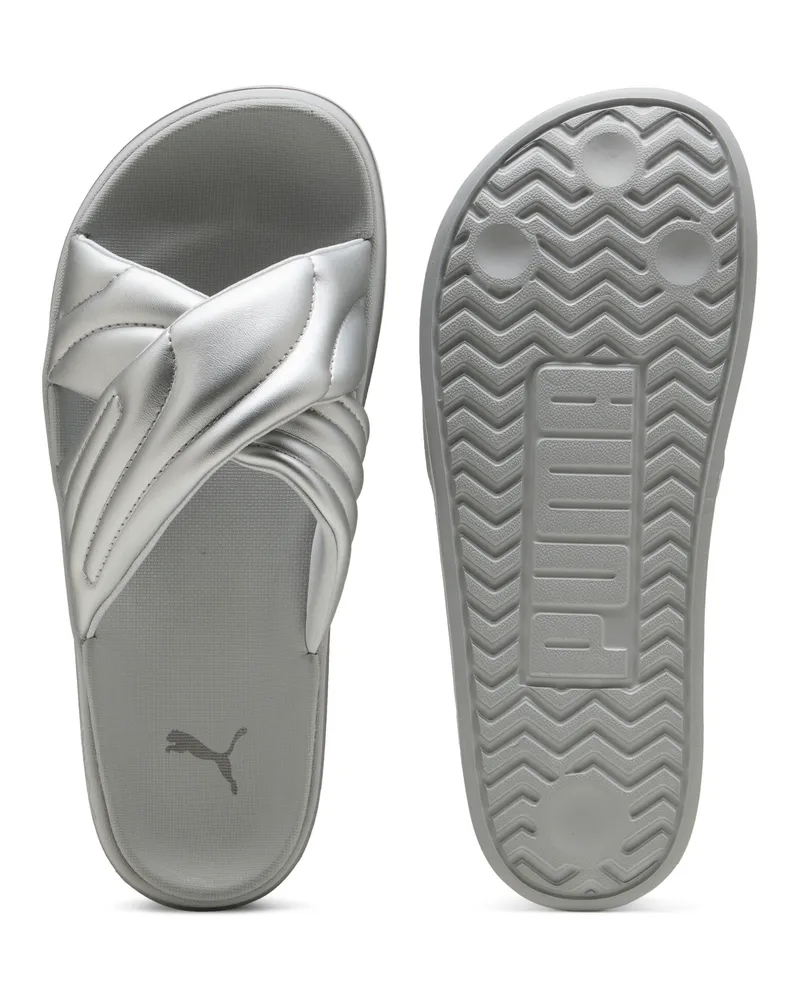 Puma Ciabatte metallizzate con platform Leadcat da donna, Scarpe, Grigio Gray