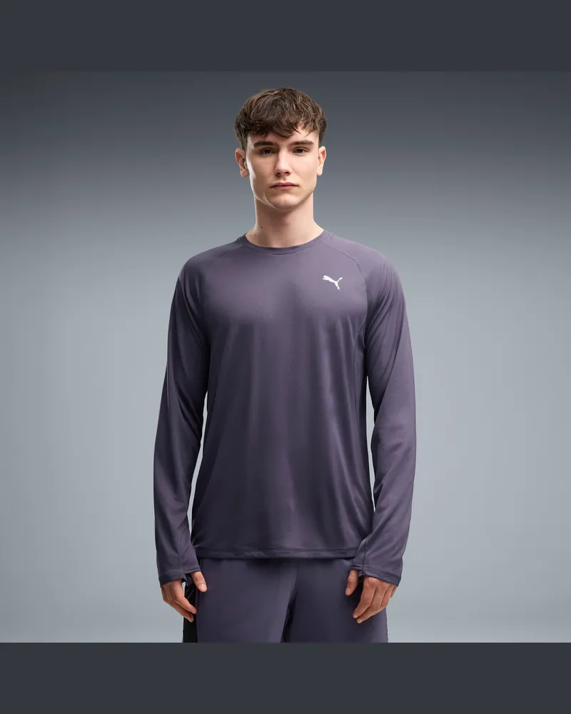 Puma Top da running a maniche lunghe VELOCITY da uomo, Abbigliamento, Grigio Gray
