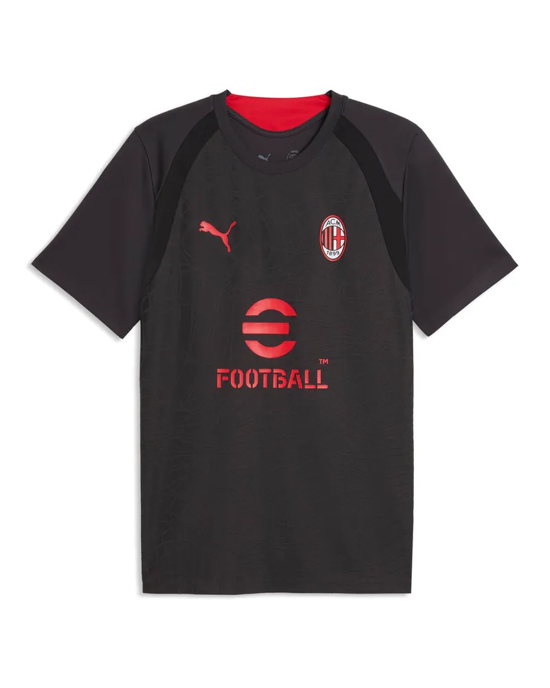 Puma Maglia da training aderente AC Milan da uomo, Accessori, Grigio Gray