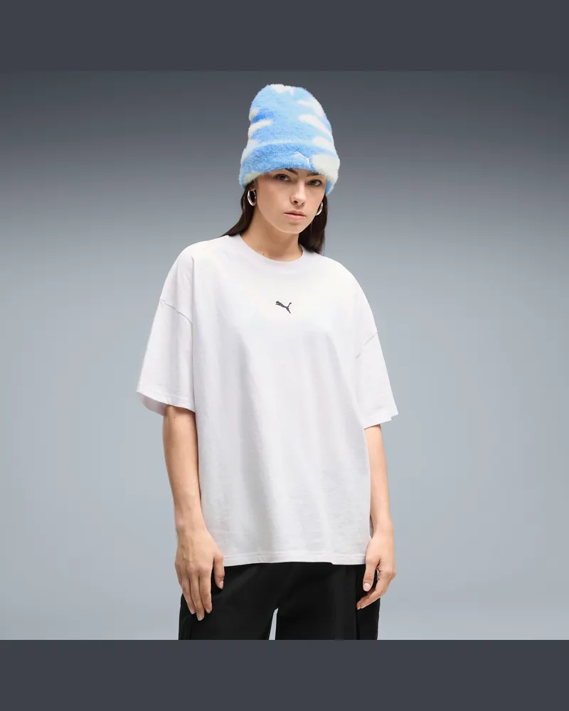 Puma T-shirt oversize Essentials da donna, Abbigliamento, Bianco White