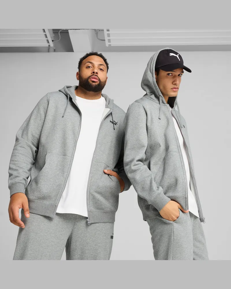 Puma Felpa con cappuccio e zip integrale Essentials con logo N. 1 da uomo, Abbigliamento, Grigio Gray
