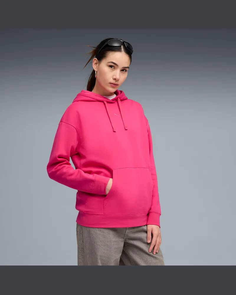 Puma Felpa con cappuccio in pile Essentials dal taglio morbido da donna, Abbigliamento, Rosa Pink