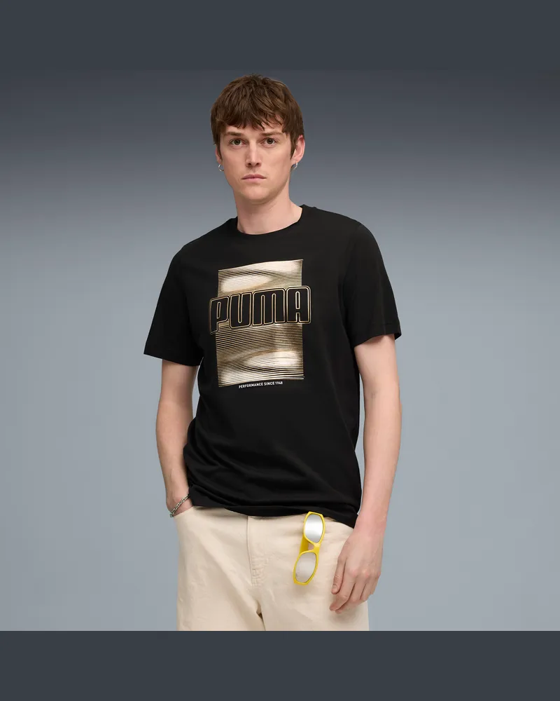 Puma T-shirt con stampa grafica da uomo, Abbigliamento, Nero Black