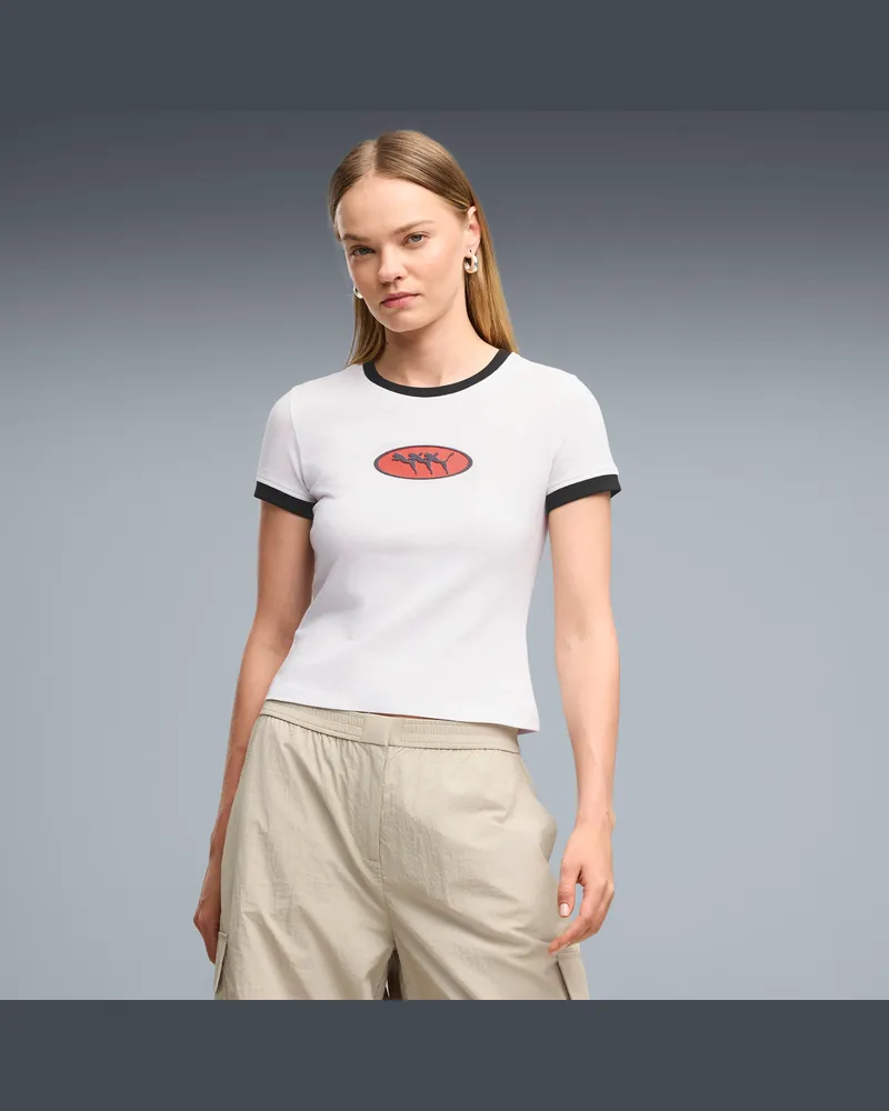 Puma T-shirt con grafica FUTURE..ARCHIVE da donna, Abbigliamento, Bianco White
