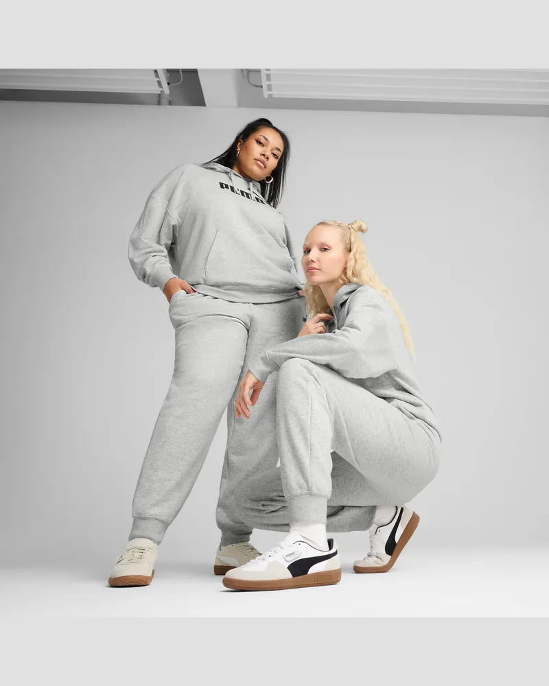 Puma Pantaloni da tuta a vita alta con logo ESS N. 1 Comfort da donna, Abbigliamento, Grigio Gray