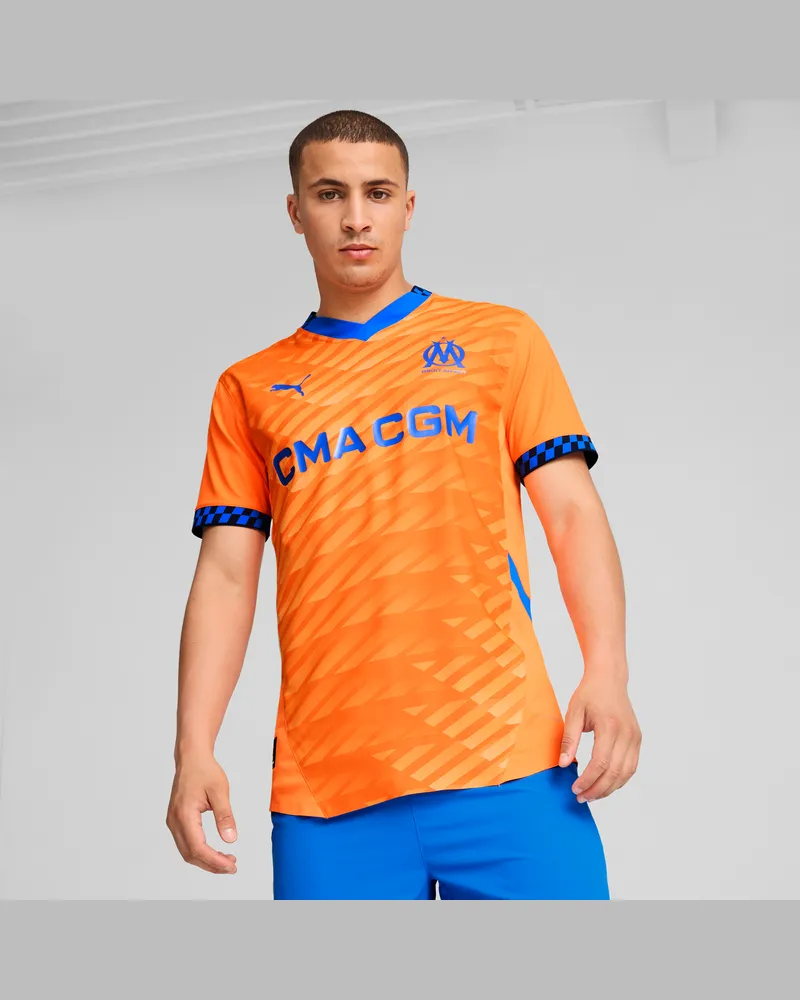 Puma Maglia gara Third Olympique de Marseille Authentic 24/25 da uomo, Abbigliamento, Arancione Orange
