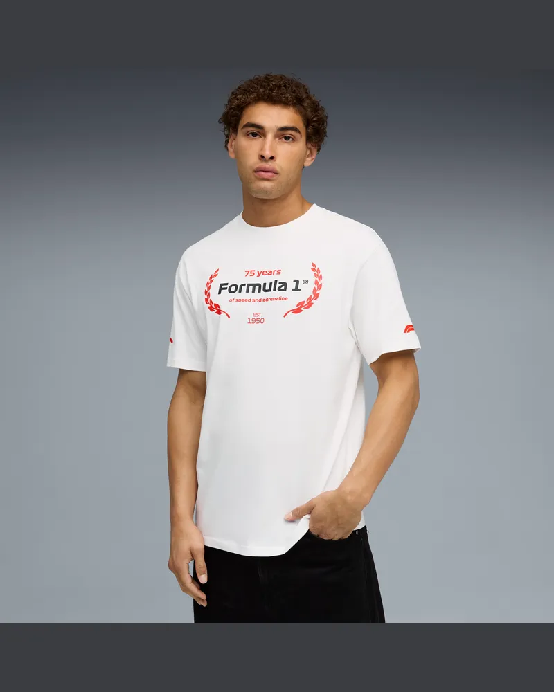 Puma T-shirt con grafica F1® Essentials da uomo, Abbigliamento, Bianco White