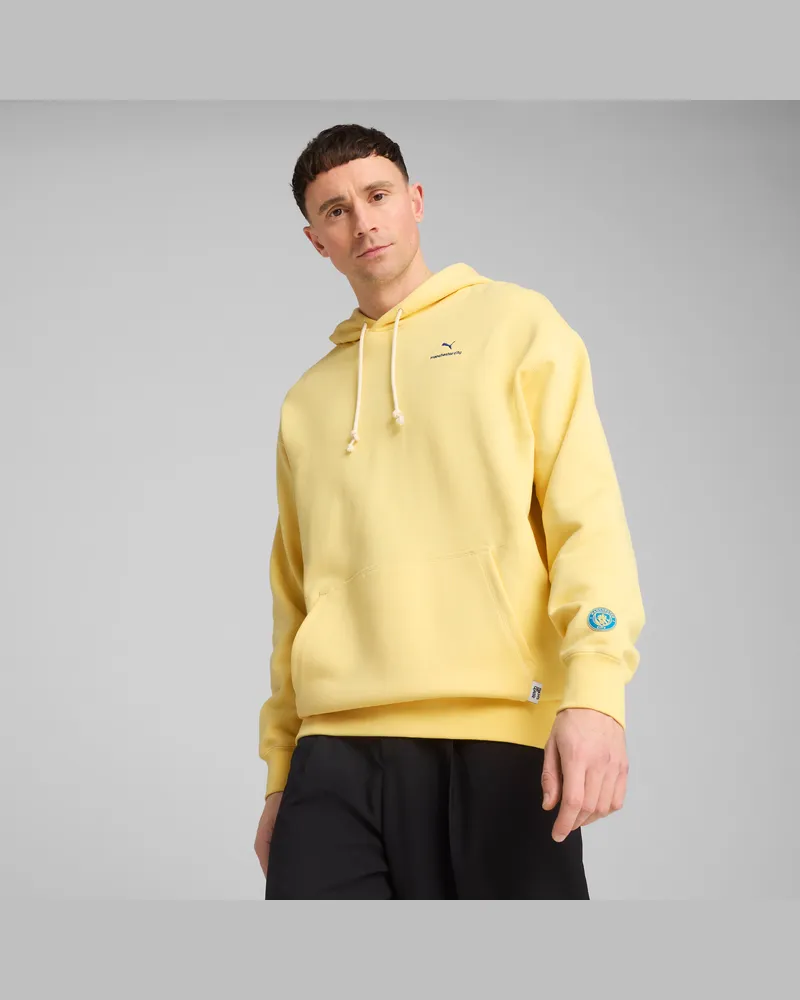 Puma Felpa con cappuccio Manchester City MMQ da uomo, Abbigliamento, Giallo Yellow