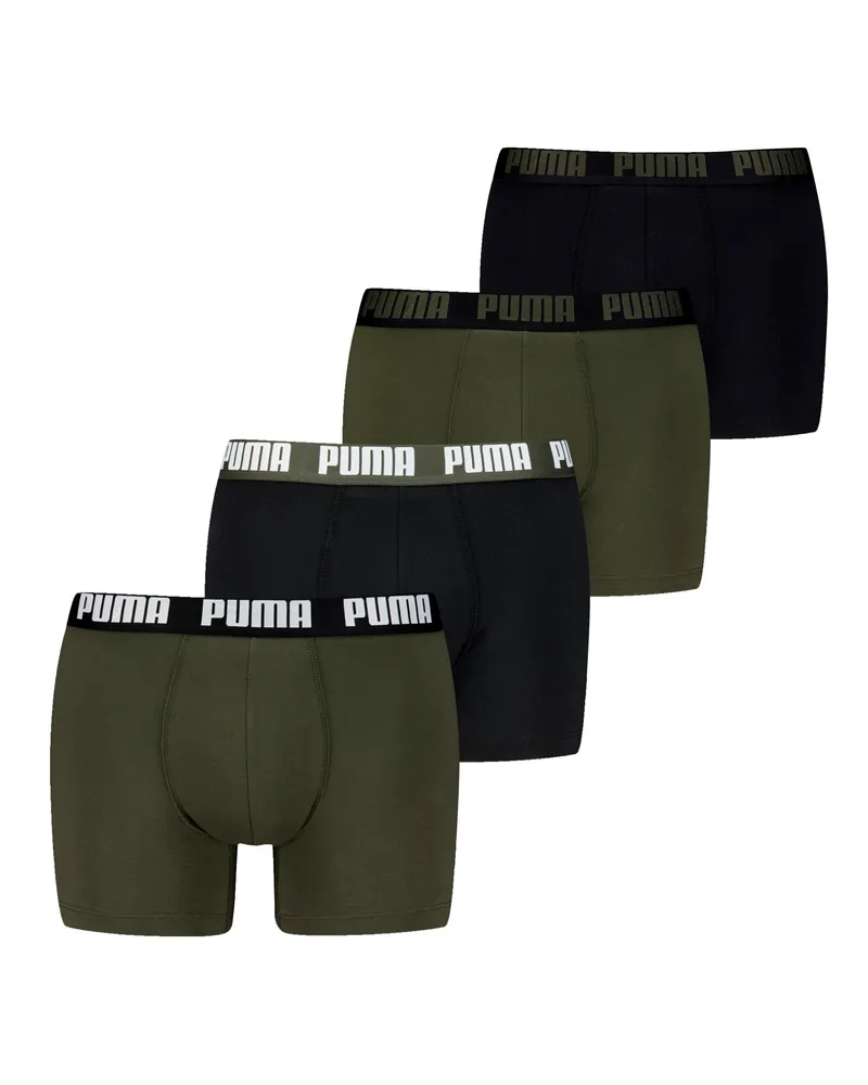 Puma Boxer in confezione da 4 pezzi da uomo, Abbigliamento, Verde Green