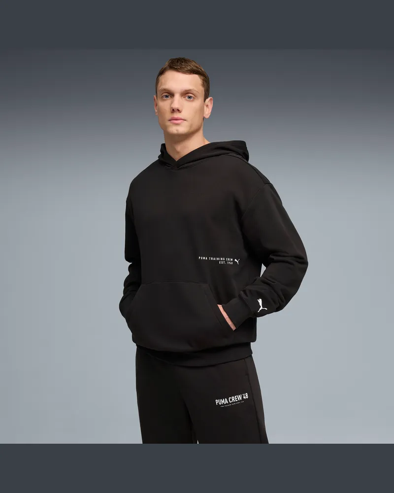 Puma Felpa con cappuccio Graphics Training da uomo, Accessori, Nero Black