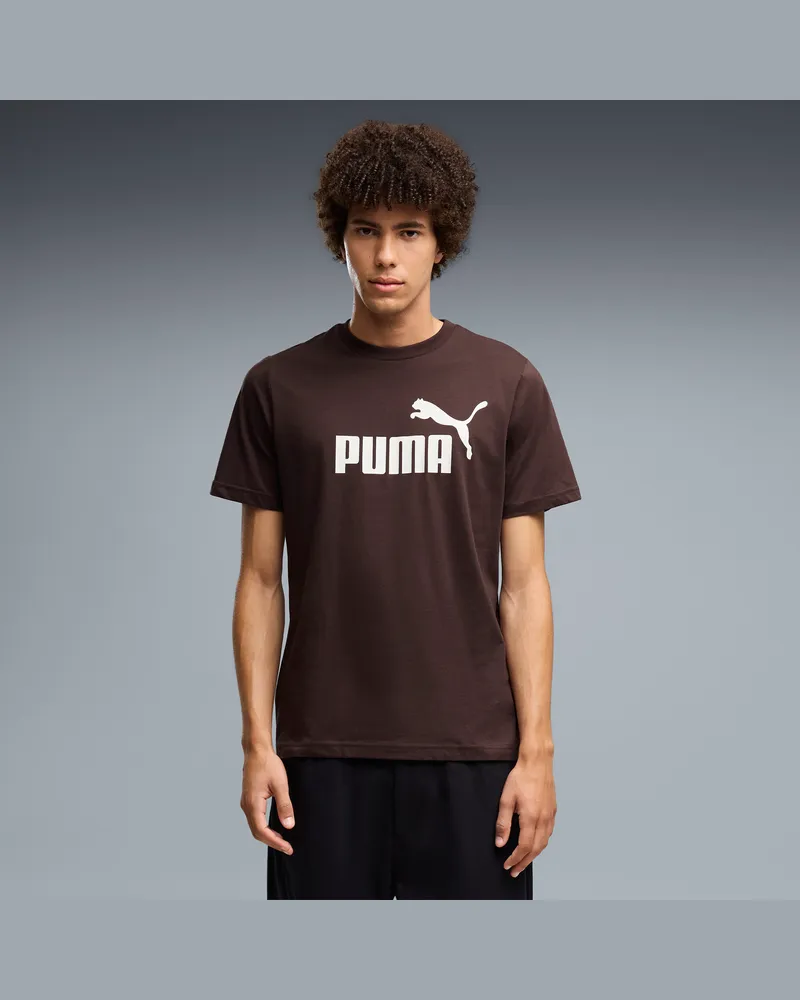 Puma T-shirt con logo ESS N. 1 da uomo, Abbigliamento, Marrone Brown