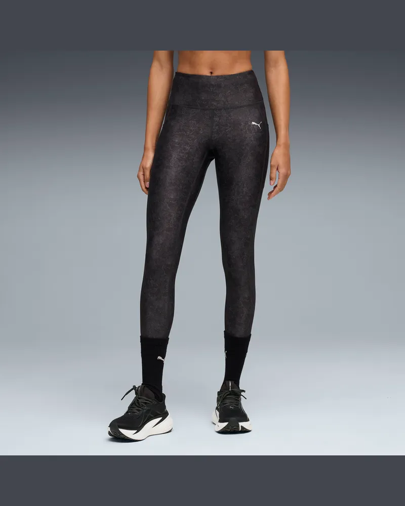 Puma Pantaloni aderenti con stampa Run Velocity da donna, Abbigliamento, Nero Black