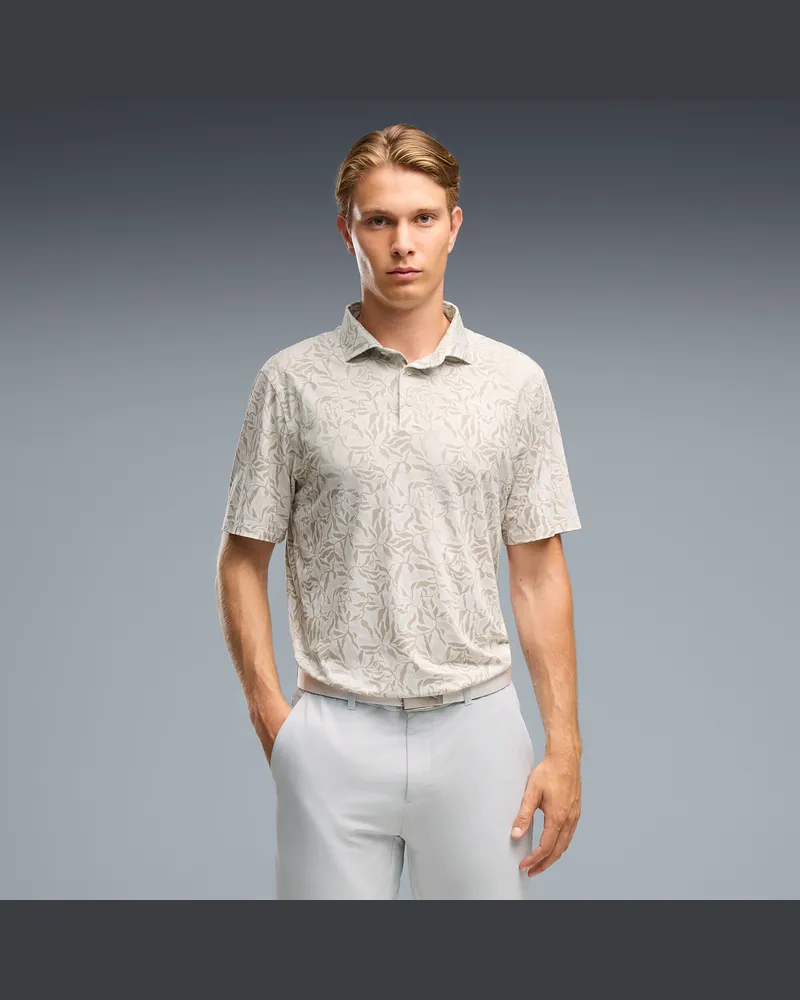 Puma Polo CLOUDSPUN Marine Botanical da uomo, Abbigliamento, Bianco White