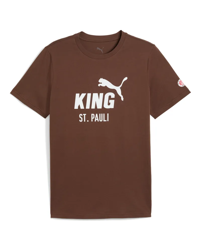 Puma T-shirt con logo FC St. Pauli KING da uomo, Accessori, Marrone Brown