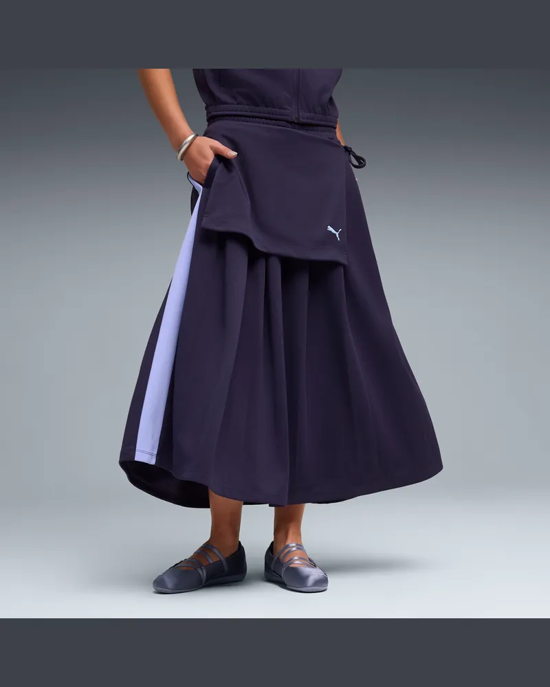 Puma Gonna midi a pieghe T7 da donna, Abbigliamento, Viola Purple