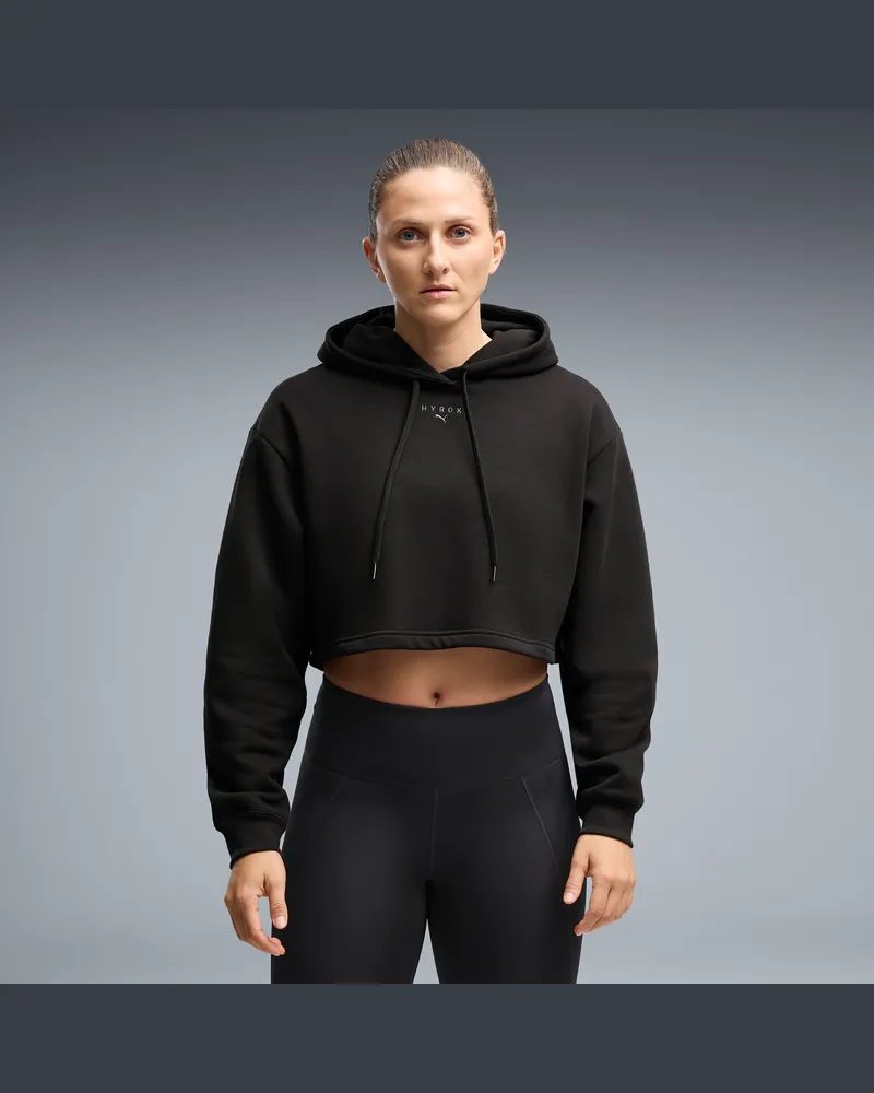 Puma Felpa con cappuccio  x HYROX Heavyweight da donna, Abbigliamento, Nero Black