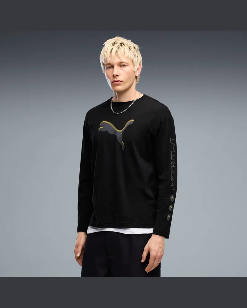 Puma T-shirt a maniche lunghe  Sport Street dal taglio morbido da uomo, Accessori, Nero Black