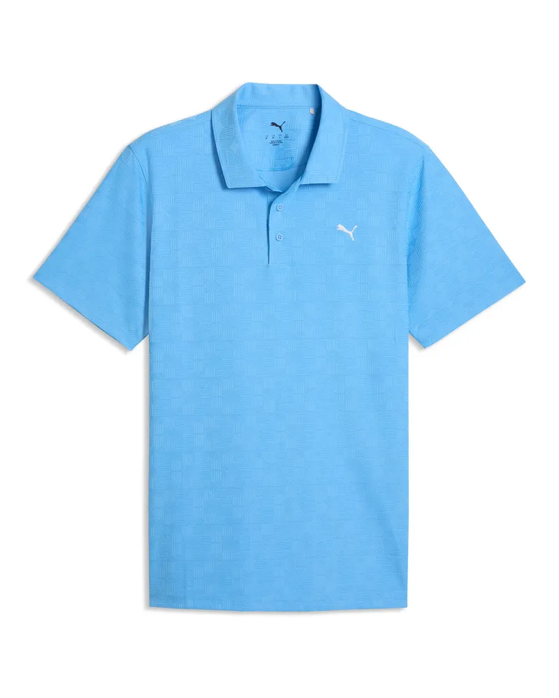 Puma Polo da golf MATTR Deco in jacquard da uomo, Abbigliamento, Blu Blue