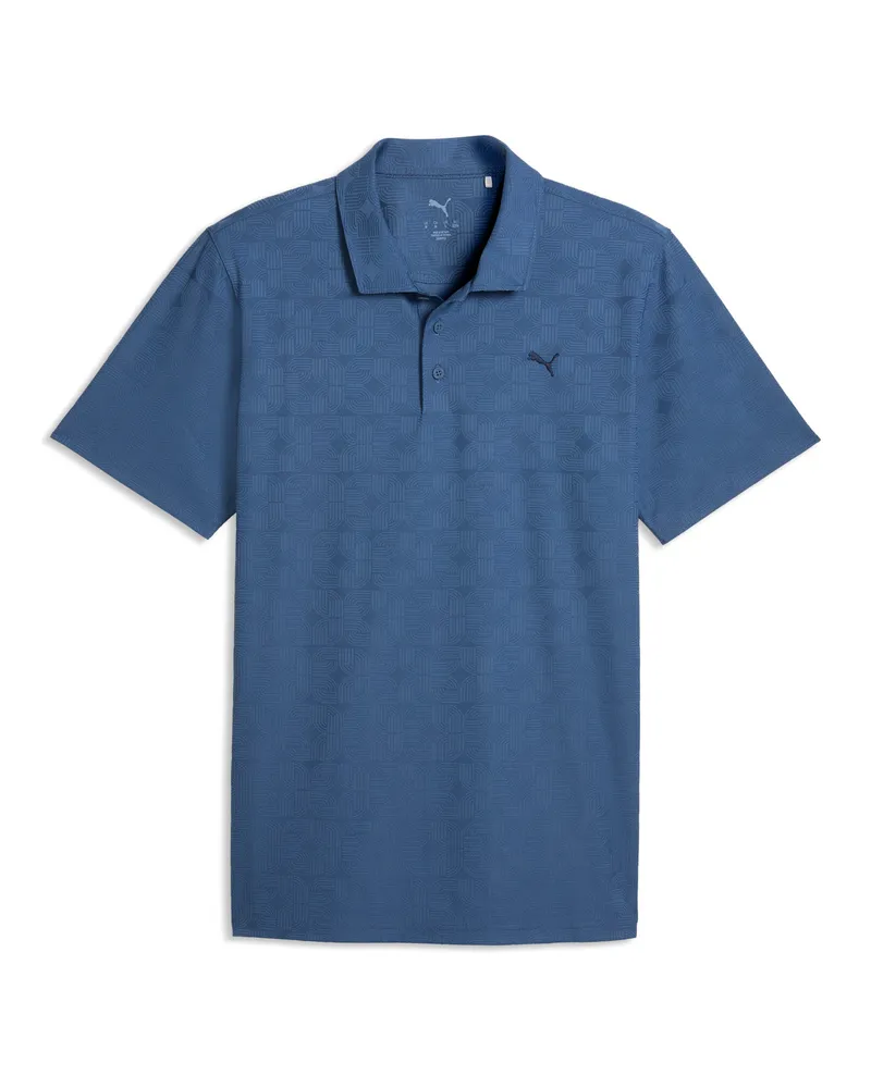 Puma Polo da golf MATTR Deco in jacquard da uomo, Abbigliamento, Blu Blue