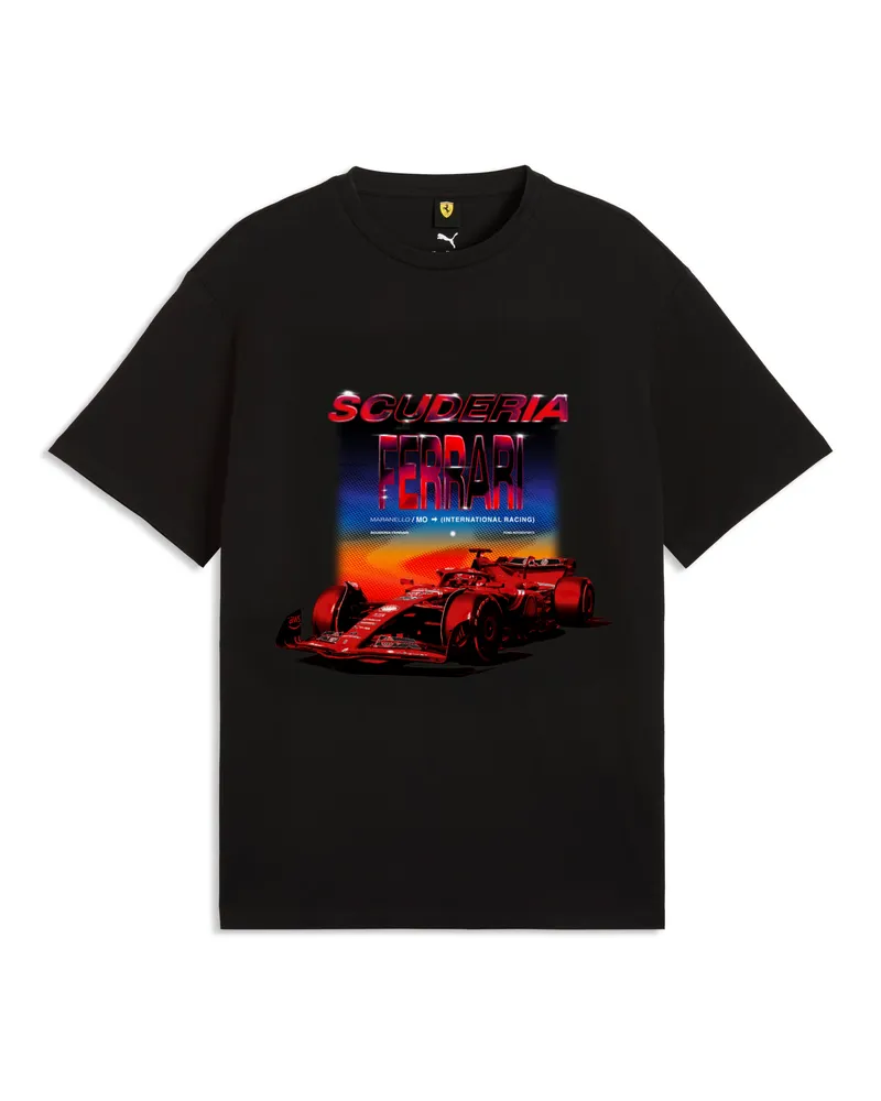 Puma T-shirt Scuderia Ferrari Tribes dal taglio morbido da uomo, Accessori, Nero Black
