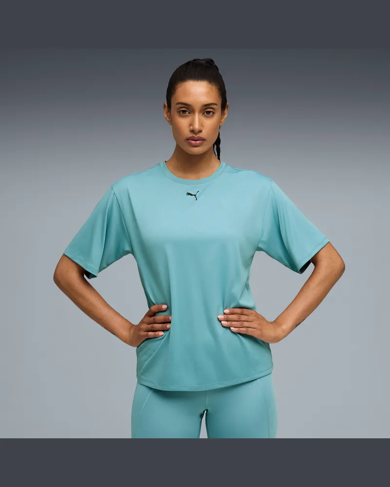 Puma T-shirt Train All Day Essentials dal taglio morbido da donna, Abbigliamento, Blu Blue