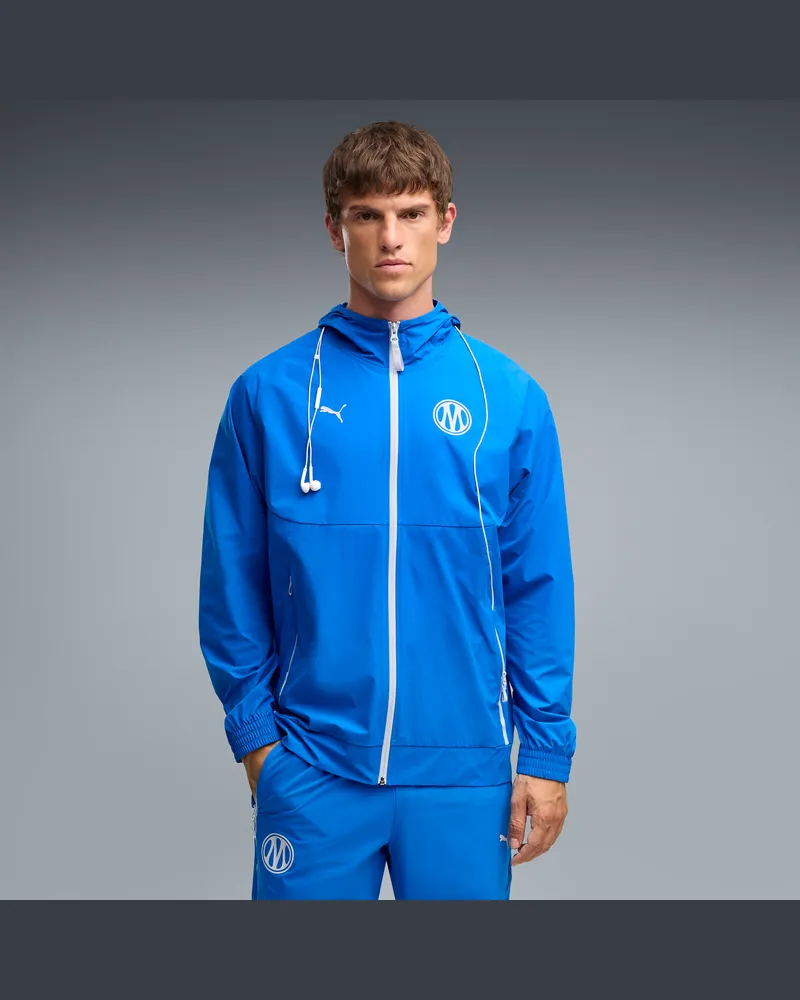 Puma Giacca in tessuto con zip Olympique de Marseille TECH da uomo, Abbigliamento, Blu Blue