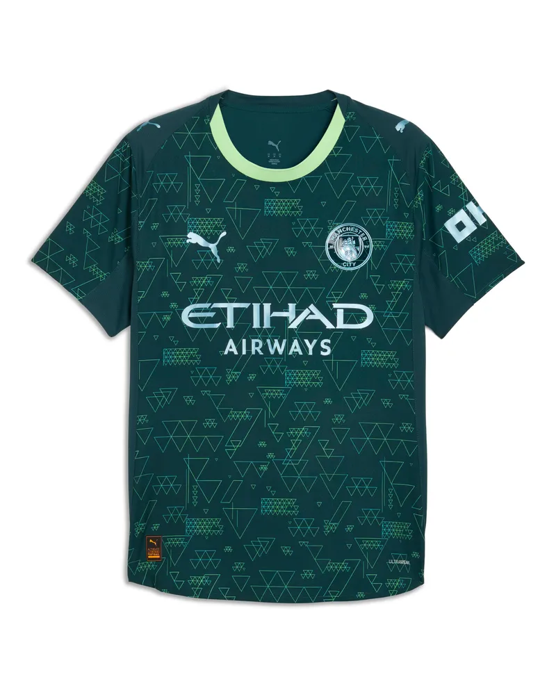 Puma Maglia gara Fourth Manchester City Authentic 25/26 da uomo, Accessori, Verde Green