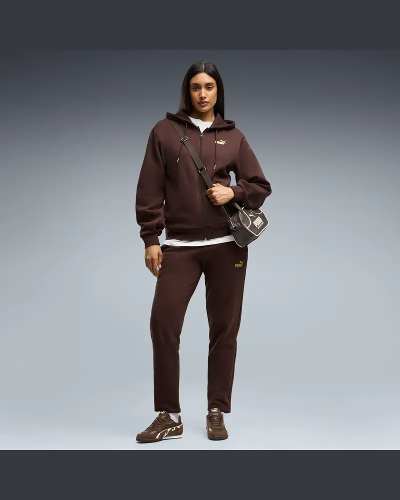 Puma Tuta con cappuccio Metallizzato da donna, Abbigliamento, Marrone Brown