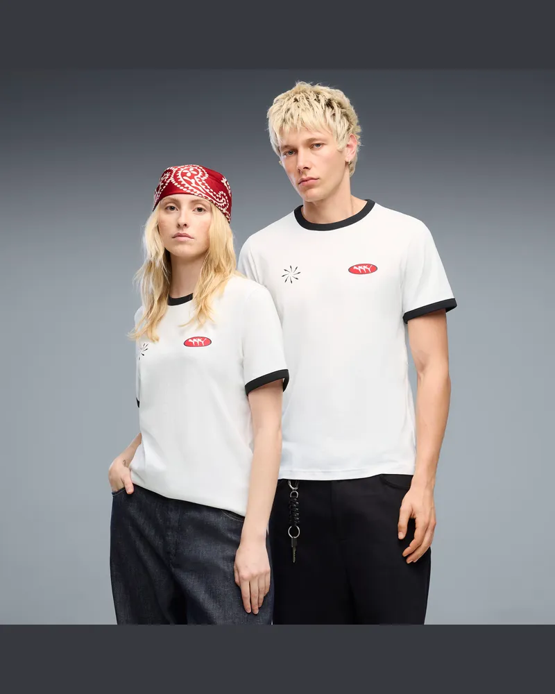 Puma T-shirt FUTURO. . ARCHIVE Ringer unisex, Abbigliamento, Bianco White