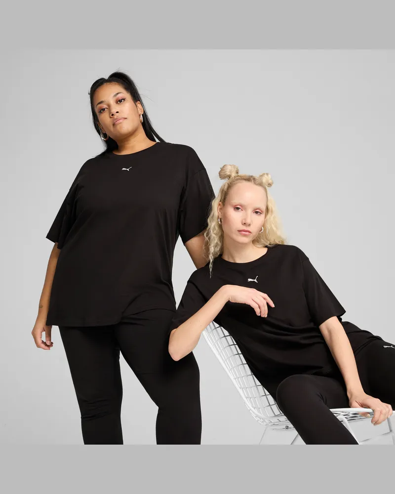 Puma T-shirt ESS vestibilità comoda da donna, Abbigliamento, Nero Black