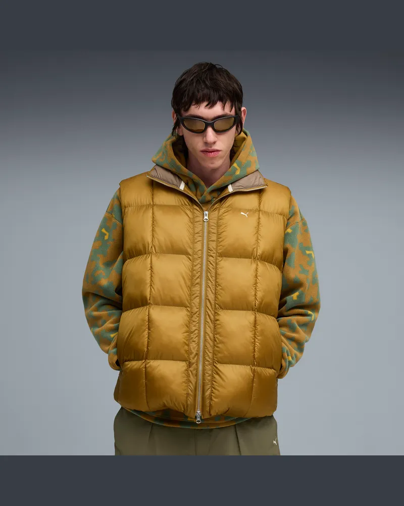 Puma Gilet imbottito MMQ PERTEX® da uomo, Abbigliamento, Marrone Brown