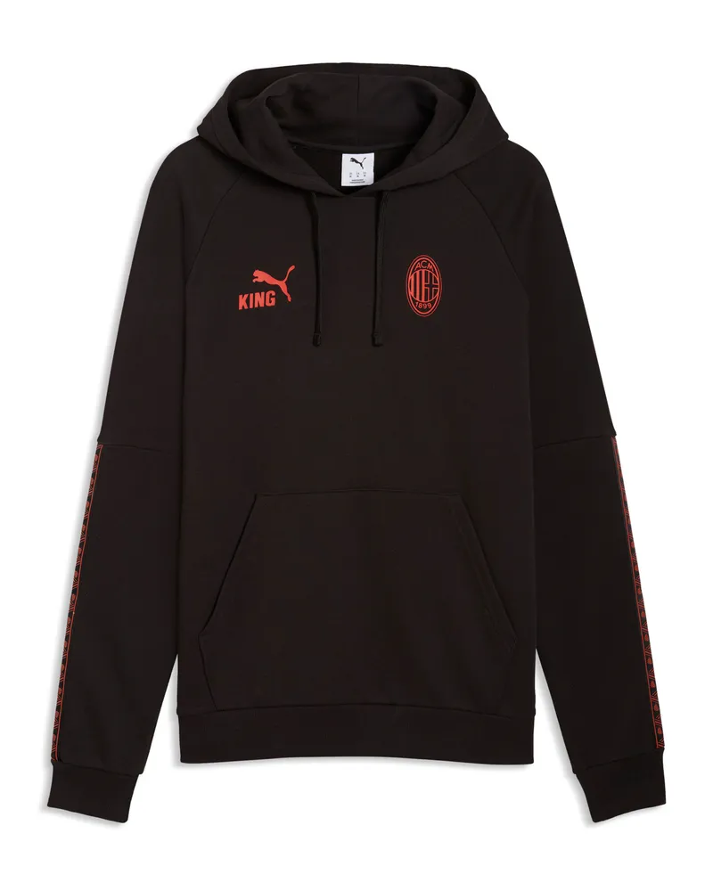 Puma Felpa con cappuccio AC Milan KING da uomo, Accessori, Nero Black