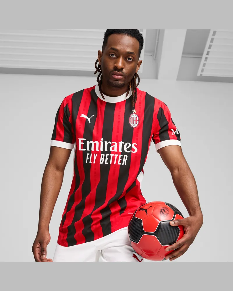 Puma Maglia gara Home AC Milan Authentic 24/25 da uomo, Abbigliamento, Rosso Red