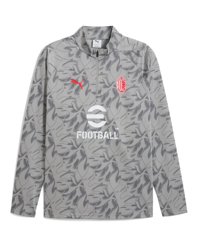 Puma Maglia pre-partita con zip a un quarto AC Milan da uomo, Accessori, Grigio Gray